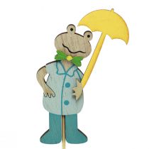 Artículo Rana con paraguas flor plug madera 8,5cm 12ud