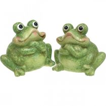 Pareja de ranas de cerámica, pareja de ranas de cerámica, decoración de verano 14cm 2pcs