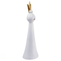 Artículo Figura decorativa Rana Príncipe Rana decorativa Oro blanco Al. 30,5 cm