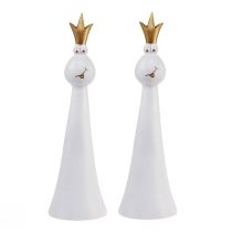 Artículo Rana Príncipe Decoración Rana Decoración Figura Oro Blanco H19.5cm 2pcs