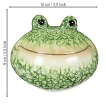 Artículo Figura decorativa de rana para una decoración divertida de hogar y jardín, verde, 11 cm, 2 piezas