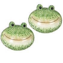 Artículo Figura decorativa de rana para una decoración divertida de hogar y jardín, verde, 11 cm, 2 piezas