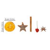 Artículo Set de decoración de rodajas de naranja secas con canela y estrellas para decoración de mesa festiva 70 g