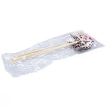 Artículo Tapón de flores para decoración de primavera, de madera, con forma de pájaro, 7 x 10 cm, 12 unidades