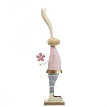 Decoración de primavera conejos de metal pareja de conejos Al. 39 cm