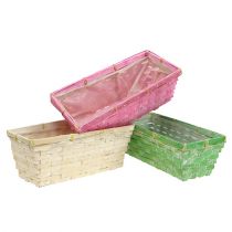 Cestas primaverales cuadradas multicolor 25x12x9cm 6 uds.