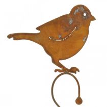 Pájaro decorativo de metal, colgador de comida, decoración de jardín acero inoxidable L38cm