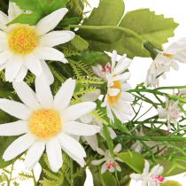 Artículo Corona de margaritas artificiales blancas y verdes Ø28cm H9cm