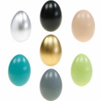 Huevos de ganso huevos soplados Decoración de Pascua varios colores 12 piezas