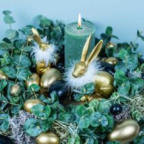 Artículo Huevos de ganso dorados soplados huevos decoración de Pascua 10 piezas