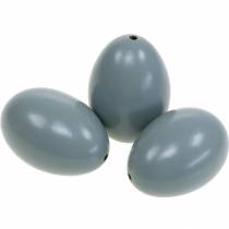 Artículo Huevos de ganso, huevos soplados grises, decoración de Pascua, paquete de 12