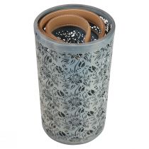 Artículo Farol de jardín con mango de metal gris Al. 30,5/25 cm, juego de 2