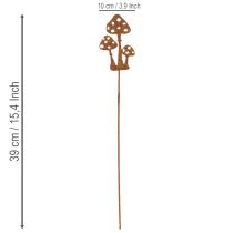 Artículo Estaca de jardín, acero envejecido, estaca decorativa para amanita muscaria, 10 cm, 6 piezas