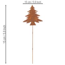 Artículo Estaca de jardín, acero envejecido, ciervo, estrella, abeto, 10/15 cm de alto, 3 piezas