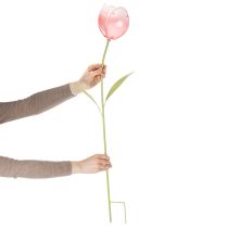 Artículo Estaca decorativa de jardín con forma de tulipán para macizos y bordes de flores, 94 cm.