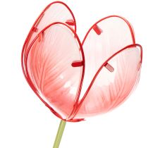 Artículo Estaca de cristal con forma de tulipán para jardín - Preciosa decoración para jardín y balcón, 94 cm