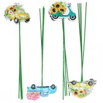 Artículo Coche con estaca de jardín, decoración de regalo permiso de conducir L24/24,5 cm 16 piezas