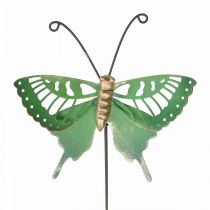 Estaca de Jardín Mariposa Metálica Oro Verde 12x10/46cm