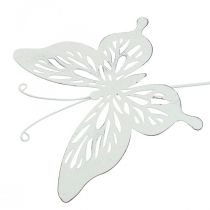 Estacas de jardín metal mariposa blanco 14×12,5/52cm 2uds