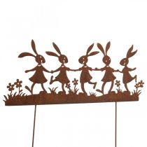 Artículo Estaca de jardín óxido Pascua, estaca de flores conejo de metal An. 40 cm