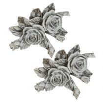 Artículo Rosa para decoración de tumbas poliresina 10cm x 8cm 6 piezas