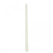 Velas retorcidas velas en espiral crema Ø2.2cm H30cm 2pcs