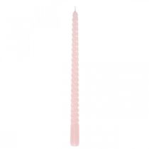 Velas retorcidas velas en espiral rosa Ø2.2cm H30cm 2pcs