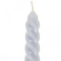 Artículo Velas retorcidas velas cónicas azul claro Ø2.2cm H30cm 2pcs