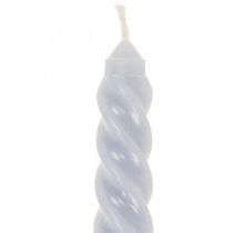 Velas retorcidas velas cónicas azul claro Ø2.2cm H30cm 2pcs