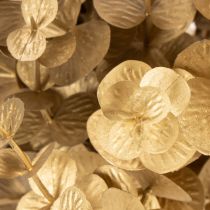 Artículo Planta artificial de eucalipto, rama decorativa color dorado para decoración de mesa, 24 cm.