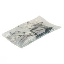 Artículo Etiqueta de regalo "Feliz Año Nuevo" plateada 8×3,5cm 50ud