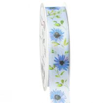 Artículo Cinta de regalo cinta de seda aciano azul 25mm 18m