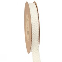 Artículo Cinta De Regalo Cinta De Papel Trenzado Crema 20mm 10m