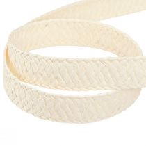 Artículo Cinta De Regalo Cinta De Papel Trenzado Crema 20mm 10m
