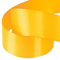 Artículo Cinta de regalo decorativa, cinta de seda naranja, 40 mm, 50 m