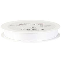 Artículo Cinta de regalo, cinta decorativa, cinta de tafetán blanca, 15 mm, 50 m