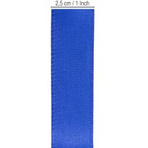 Artículo Cinta de regalo, cinta decorativa, cinta de tafetán, azul oscuro, 25 mm × 50 m