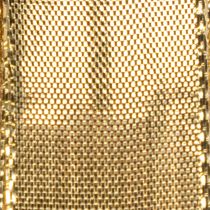 Artículo Cinta de regalo dorada con borde de alambre, 25 mm de ancho, 25 m de largo.