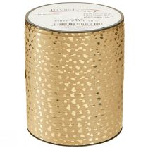 Artículo Cinta de regalo cinta rizadora con corazones marrón dorado 10mm 100m