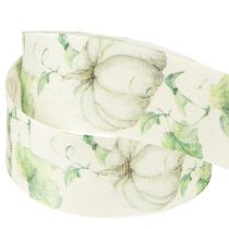 Artículo Cinta de regalo cinta calabaza verde otoño 40mm 15m