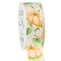 Artículo Cinta de regalo cinta calabaza otoño naranja 40mm 15m