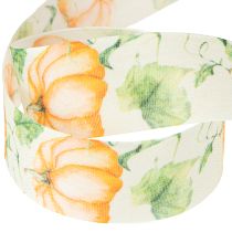Artículo Cinta de regalo cinta calabaza otoño naranja 40mm 15m
