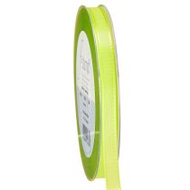Artículo Cinta de regalo, cinta decorativa verde lima, cinta de raso, 8 mm, 50 m