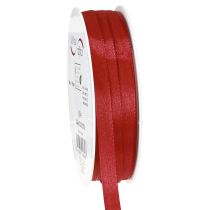 Artículo Cinta de regalo, cinta decorativa roja, cinta de tafetán, rojo claro, 10 mm, 50 m