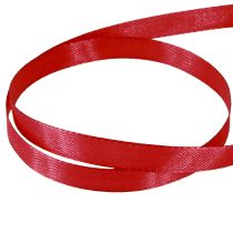 Artículo Cinta de regalo, cinta decorativa roja, cinta de tafetán, rojo claro, 10 mm, 50 m