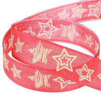 Artículo Cinta de regalo estrellas cinta navideña oro rojo 25mm 18m