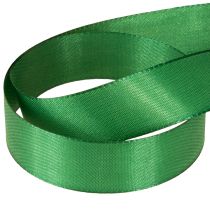 Artículo Cinta de regalo de tafetán, cinta decorativa verde oscuro, 25 mm × 50 m