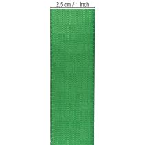 Artículo Cinta de regalo de tafetán, cinta decorativa verde oscuro, 25 mm × 50 m