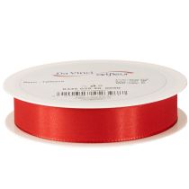 Artículo Cinta de regalo y cinta decorativa, cinta de tafetán, roja, 25 mm, 50 m