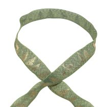 Artículo Cinta de regalo cinta navideña dorada verde ciervo 25mm 15m